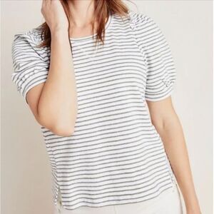 MAEVE Anthropologie ~ XS ~ Striped NAOMI Boxy Puff Sleeve Sweatshirt